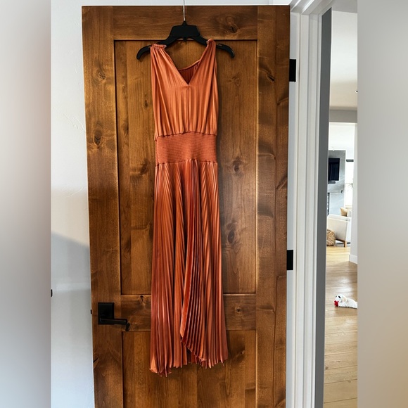 A.L.C. size 2 copper midi pleated Renzo dress - Picture 3 of 3